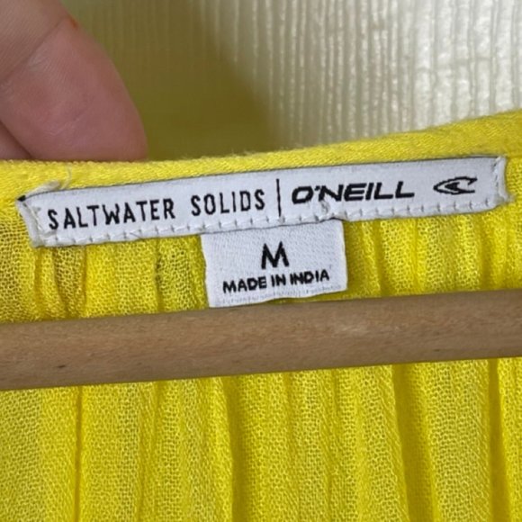 O'NEILL | Saltwater Solids Bell Sleeve Beach Dress Bright Lemon | Size M - Picture 7 of 11
